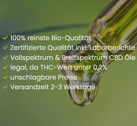 CBD Oil 5% Full Spectrum – 8ml (auch 10% ist erhältlich)