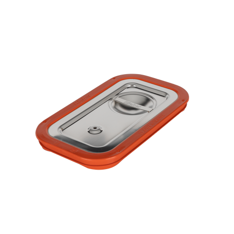 GN-Steckdeckel 1/4 - Edelstahl, wasserdicht mit Dichtlippe und Griffmulde - 84080105